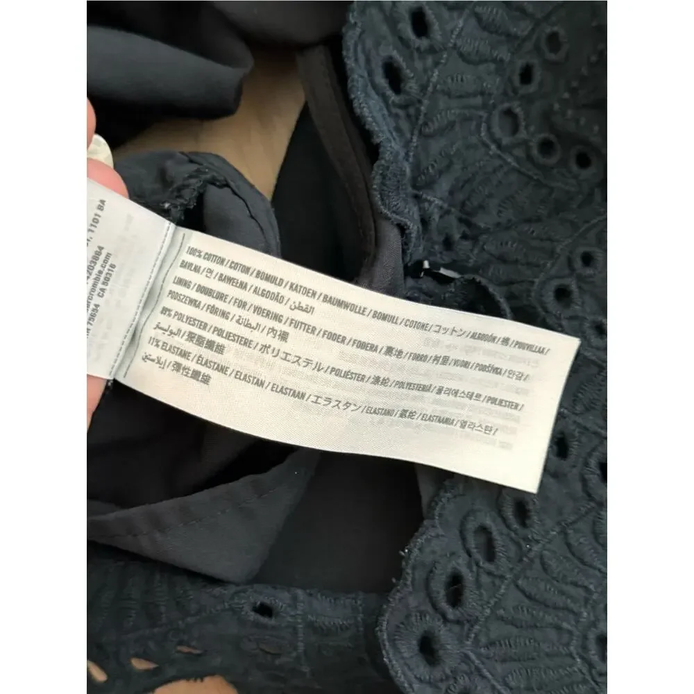 Abercrombie & Fitch Black Eyelet Top - Picture 3 of 6